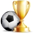 Gold cup with a football ball Royalty Free Vector Image